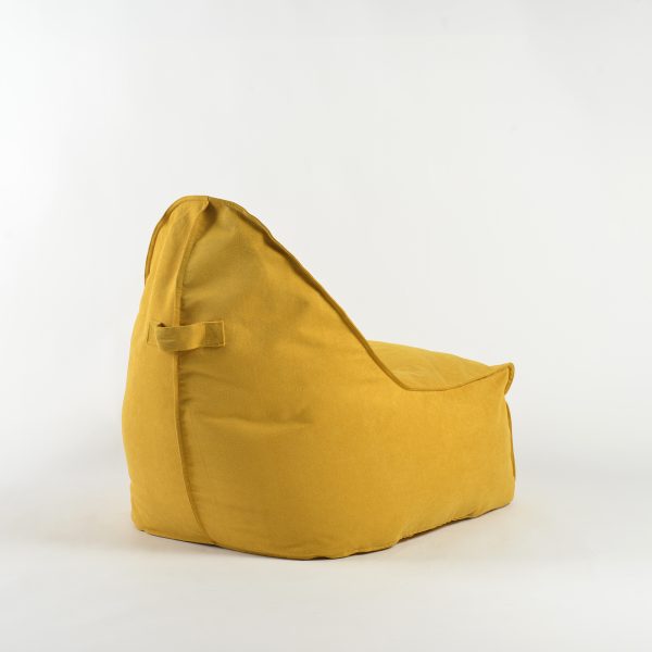 Kids Bean Bag Chair Profile Side profile of mustard yellow kids bean bag chair