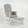 DSC_4115 Wooden Glider Chair with Ottoman – Classic Nursery Nursing Chair