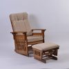 DSC_4115 Traditional Wooden Glider Rocking Chair with Ottoman