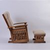 DSC_4116 Traditional Wooden Glider Rocking Chair with Ottoman