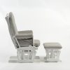 DSC_4117 Wooden Glider Chair with Ottoman – Classic Nursery Nursing Chair