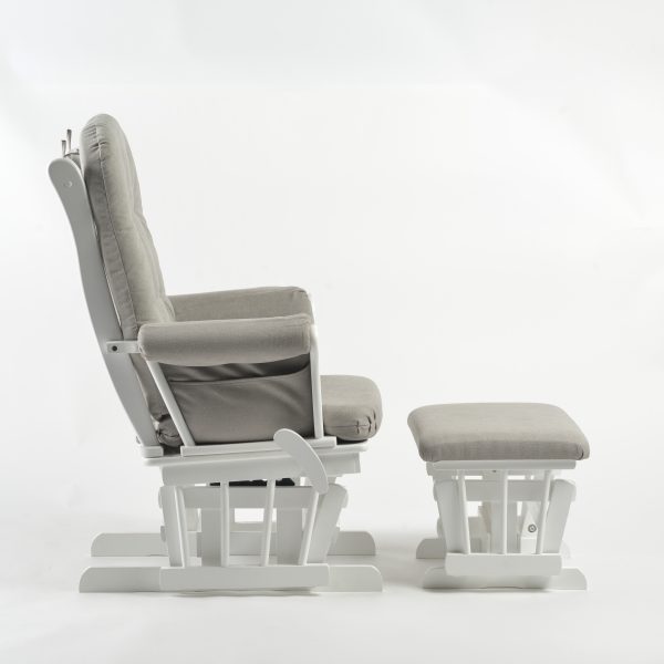 DSC_4117 Wooden Glider Chair with Ottoman – Classic Nursery Nursing Chair