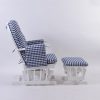 DSC_4158 Classic Nursery Glider Rocking Chair with Ottoman | Round Back Baby Feeding Chair
