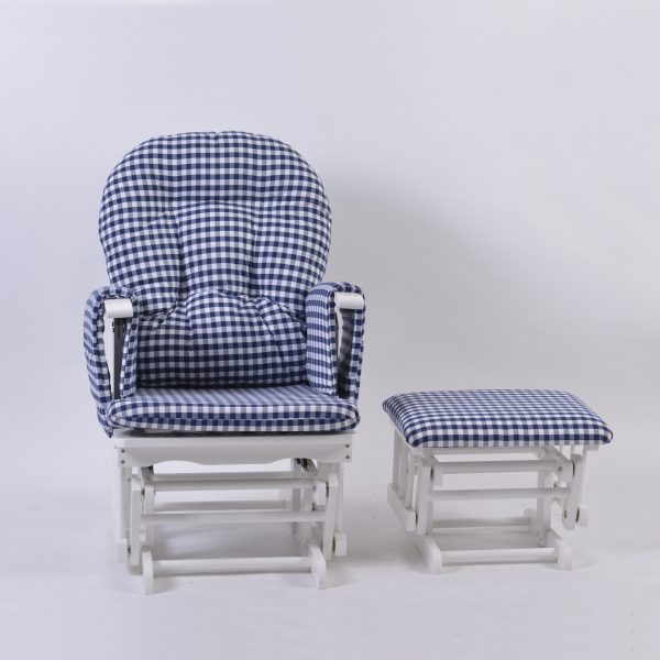 DSC_4165 Classic Nursery Glider Rocking Chair with Ottoman | Round Back Baby Feeding Chair