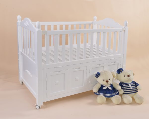 DSC_4291 Large Wooden Baby Crib with Under-Crib Storage