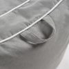 Kids Bean Bag Chair – Seat and Armrest Detail Close-up of cushioned seat and padded armrests on soft grey kids bean bag chair