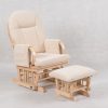 Cream arch back nursery glider chair with matching ottoman