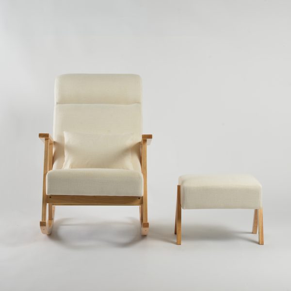 DSC_4468 Upholstered Wooden Nursery Rocking Chair with Ottoman