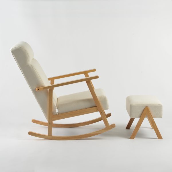DSC_4473 Upholstered Wooden Nursery Rocking Chair with Ottoman