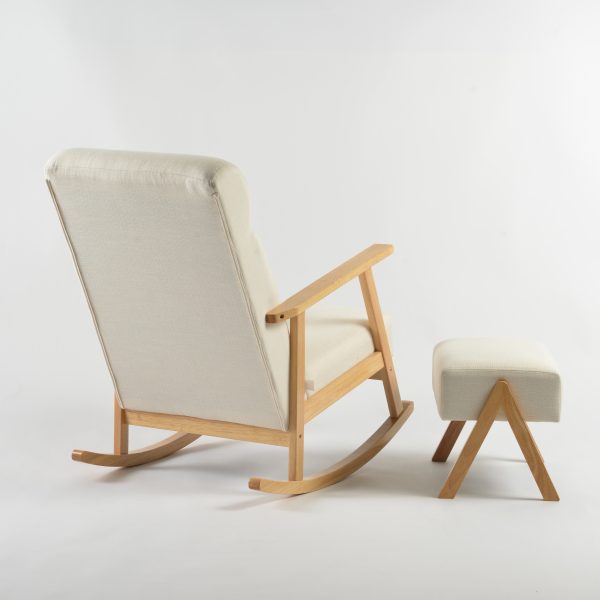 DSC_4475 Upholstered Wooden Nursery Rocking Chair with Ottoman