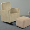 Upholstered Nursery Glider Chair with Ottoman Upholstered nursery glider chair with matching ottoman in beige fabric