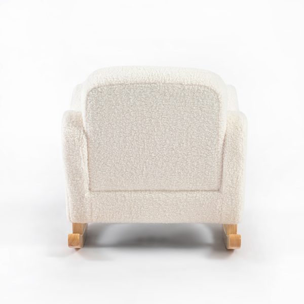 DSC_4653 Boucle Kids Sofa Rocking Chair with Wooden Rockers