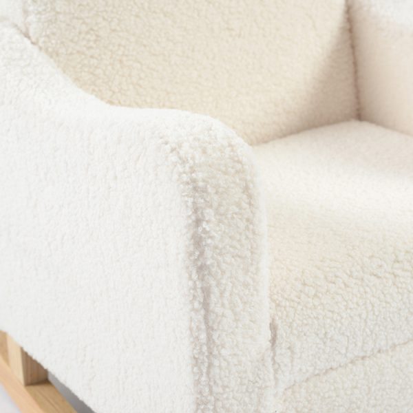 DSC_4661 拷贝 Boucle Kids Sofa Rocking Chair with Wooden Rockers