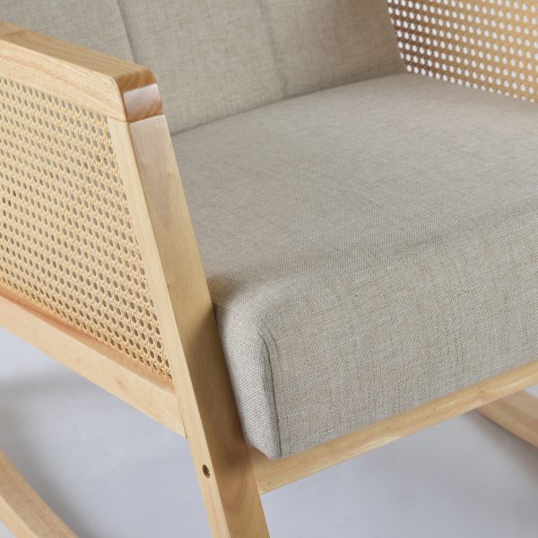 DSC_4838 Rattan Armrest Nursery Rocking Chair with Ottoman