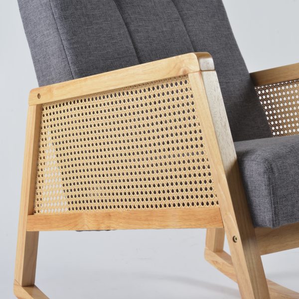 DSC_4844 Rattan Armrest Nursery Rocking Chair with Ottoman