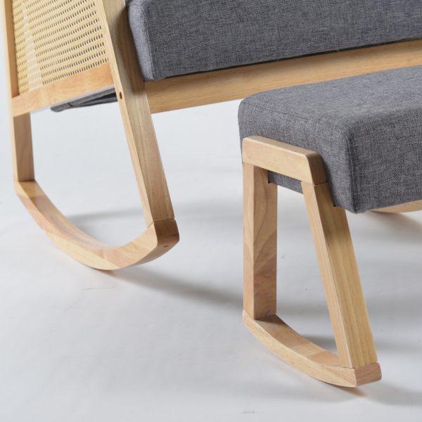 DSC_4846 Rattan Armrest Nursery Rocking Chair with Ottoman