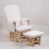 Cream upholstered nursery glider chair with matching ottoman Cream Nursery Glider Chair with Ottoman