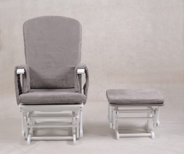 DSC_5021 Upholstered Nursery Glider Chair with Matching Ottoman