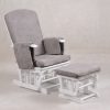 Grey upholstered nursery glider chair and matching ottoman Grey Nursery Glider Chair and Ottoman
