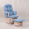 Blue Padded Nursery Glider Chair with Ottoman Blue padded nursery glider chair with matching ottoman
