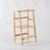 Natural Wood Kids Learning Tower – Rear View Natural wood kids learning tower with adjustable standing platform rea