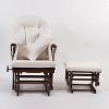 DSC_5803 Classic Nursery Glider Rocking Chair with Ottoman | Round Back Baby Feeding Chair