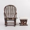 DSC_5808 Classic Nursery Glider Rocking Chair with Ottoman | Round Back Baby Feeding Chair