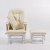 DSC_5809 Classic Nursery Glider Rocking Chair with Ottoman | Round Back Baby Feeding Chair