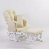DSC_5810 Classic Nursery Glider Rocking Chair with Ottoman | Round Back Baby Feeding Chair
