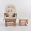DSC_5813 Classic Nursery Glider Rocking Chair with Ottoman | Round Back Baby Feeding Chair