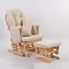 DSC_5814 Classic Nursery Glider Rocking Chair with Ottoman | Round Back Baby Feeding Chair
