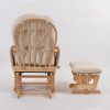 DSC_5816 Classic Nursery Glider Rocking Chair with Ottoman | Round Back Baby Feeding Chair
