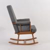 Walnut Nursing Glider Rocking Chair with fully upholstered high back