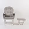 DSC_5824 Classic Nursery Glider Rocking Chair with Ottoman | Round Back Baby Feeding Chair