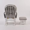 DSC_5832 Classic Nursery Glider Rocking Chair with Ottoman | Round Back Baby Feeding Chair