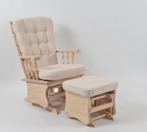Classic Wooden Glider Chair with Ottoman