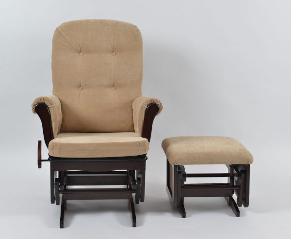 DSC_5915 Wooden Glider Chair with Ottoman – Classic Nursery Nursing Chair