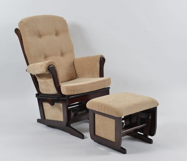 DSC_5916 Wooden Glider Chair with Ottoman – Classic Nursery Nursing Chair