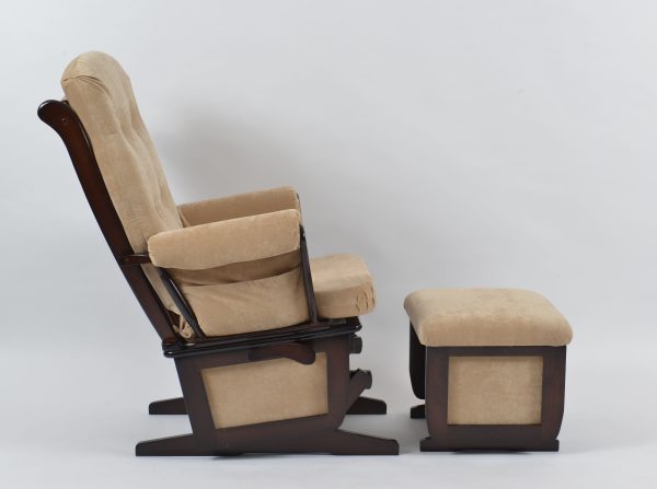 DSC_5917 Wooden Glider Chair with Ottoman – Classic Nursery Nursing Chair