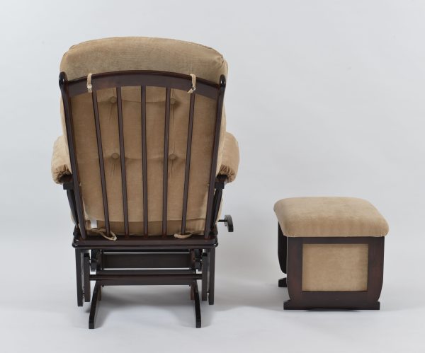 DSC_5918 Wooden Glider Chair with Ottoman – Classic Nursery Nursing Chair