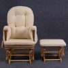 Padded Nursery Glider Chair Front View Front view of padded nursery glider chair with matching ottoman