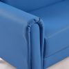 Upholstered Kids Sofa Backrest Detail Close-up of blue upholstered Kids Sofa showing padded backrest and smooth upholstery