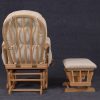 Nursery Glider Chair Back View Back view of wooden nursery glider chair showing frame construction