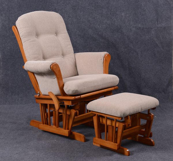 DSC_5960 Wooden Glider Chair with Ottoman – Classic Nursery Nursing Chair