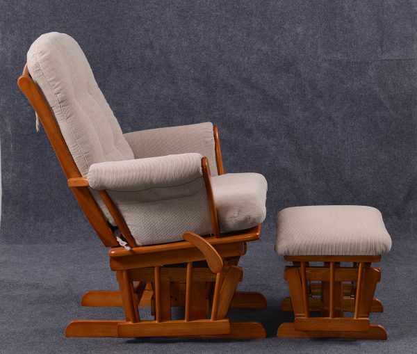 DSC_5962 Wooden Glider Chair with Ottoman – Classic Nursery Nursing Chair