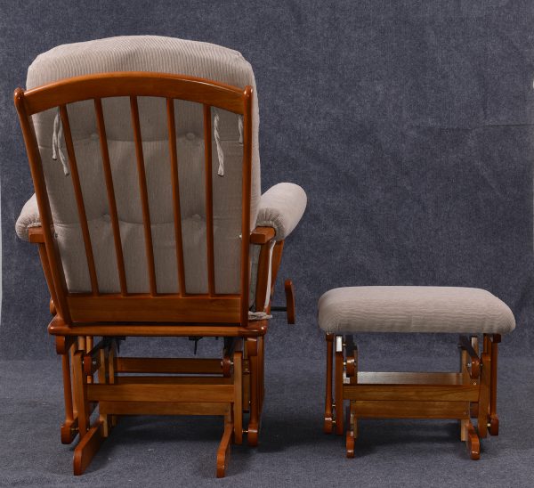 DSC_5963 Wooden Glider Chair with Ottoman – Classic Nursery Nursing Chair