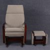 DSC_5980 Nursery Glider Recliner Chair with Ottoman | Wooden Armrest Baby Feeding Chair