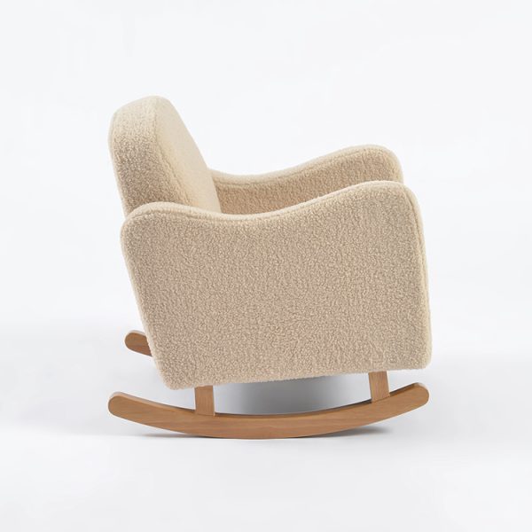 DSC_5981 Boucle Kids Sofa Rocking Chair with Wooden Rockers