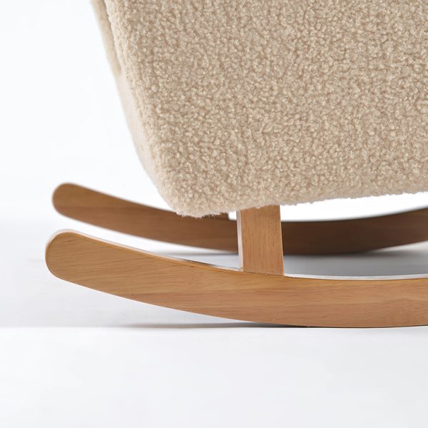 DSC_5983 拷贝 Boucle Kids Sofa Rocking Chair with Wooden Rockers