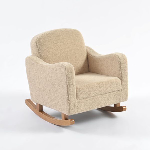 DSC_5990 Boucle Kids Sofa Rocking Chair with Wooden Rockers